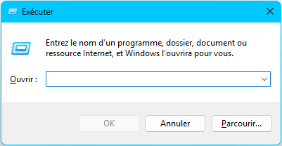 Boîte de dialogue d'exécution de commande
